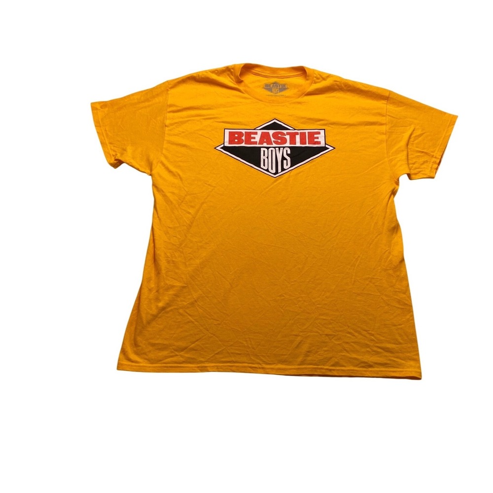 Beastie Boys Graphic T-Shirt Mens XL Yellow Short Sleeve Band Tee Diamond Logo